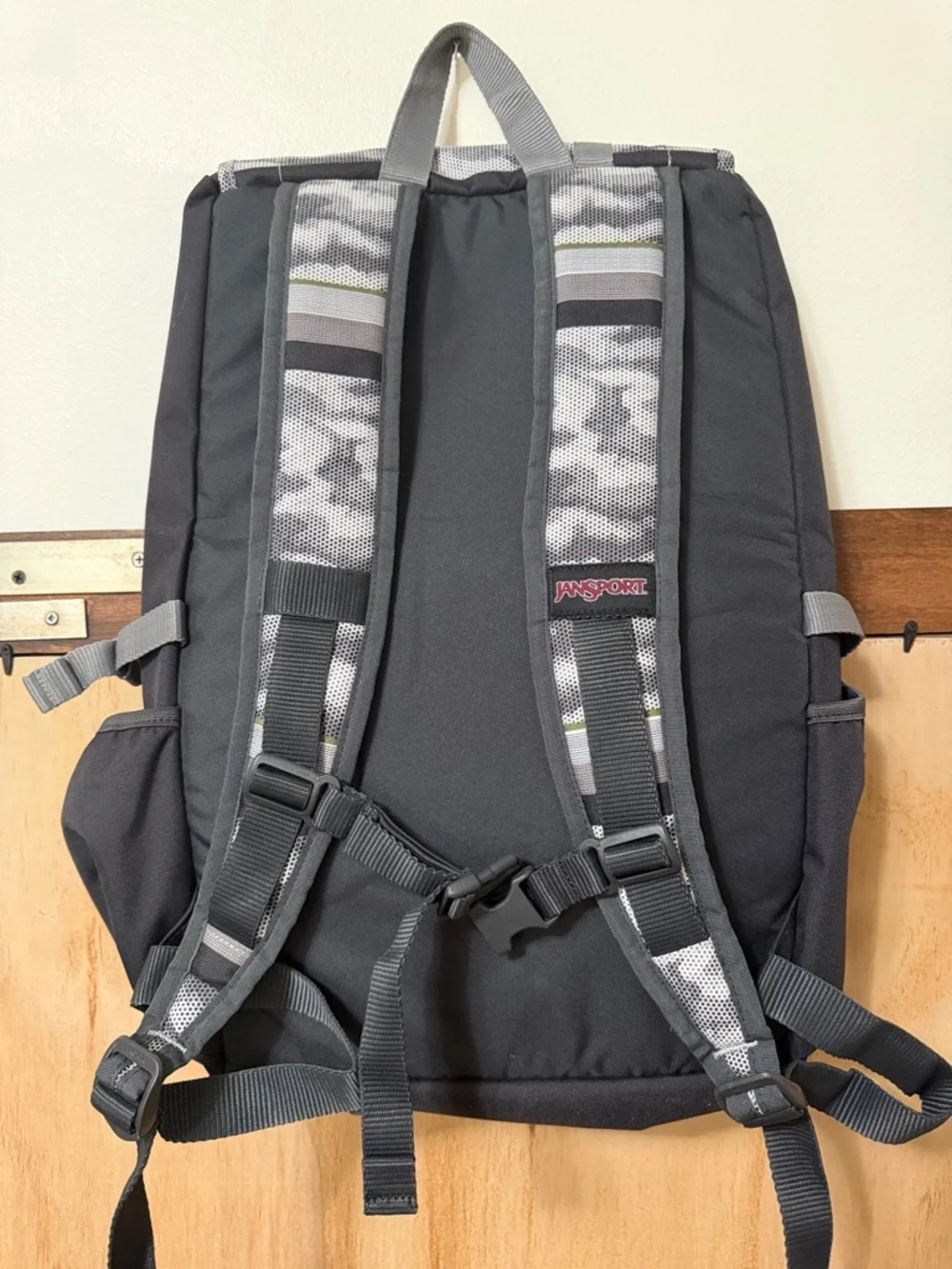 Jansport Black and Gray Camouflage Laptop Backpack - Picture 2 of 5